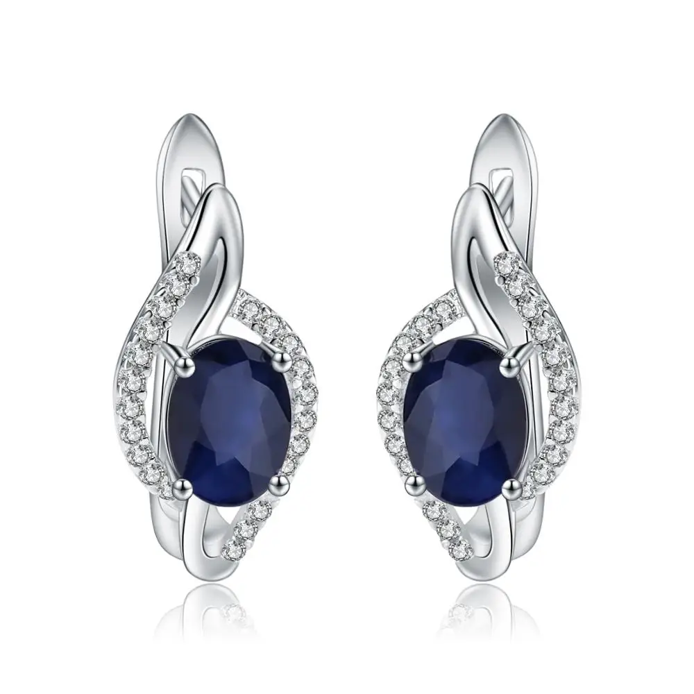 GEM'S BALLET 3.32Ct натуральные серьги с голубым сапфиром, настоящее 925 пробы, серебряные серьги-гвоздики с драгоценными камнями для женщин, хорошее ювелирное изделие