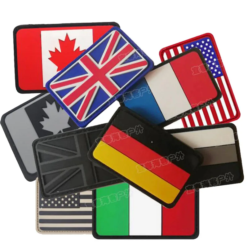 

PVC Epoxy Flag Armband UK Germany France Italy United States Canada Flag Badge Clothes Backpack Hat Jeans Decorative Patch