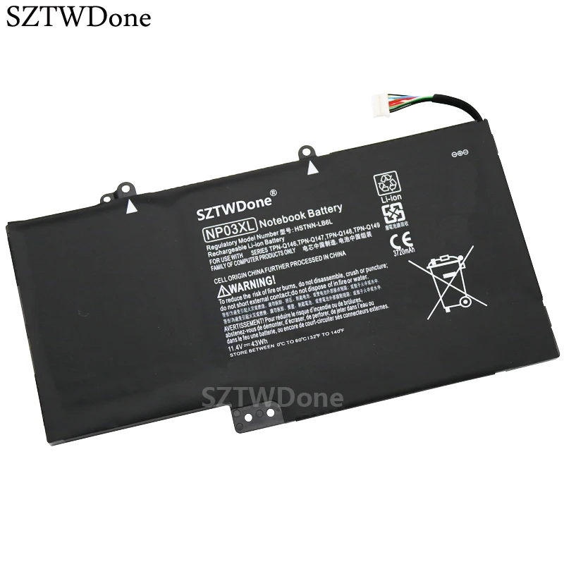 SZTWDone ноутбука Батарея NP03XL для hp Pavilion X360 13 A010DX TPN Q146 Q147 Q148 HSTNN LB6L 760944 421 15 U010DX|laptop