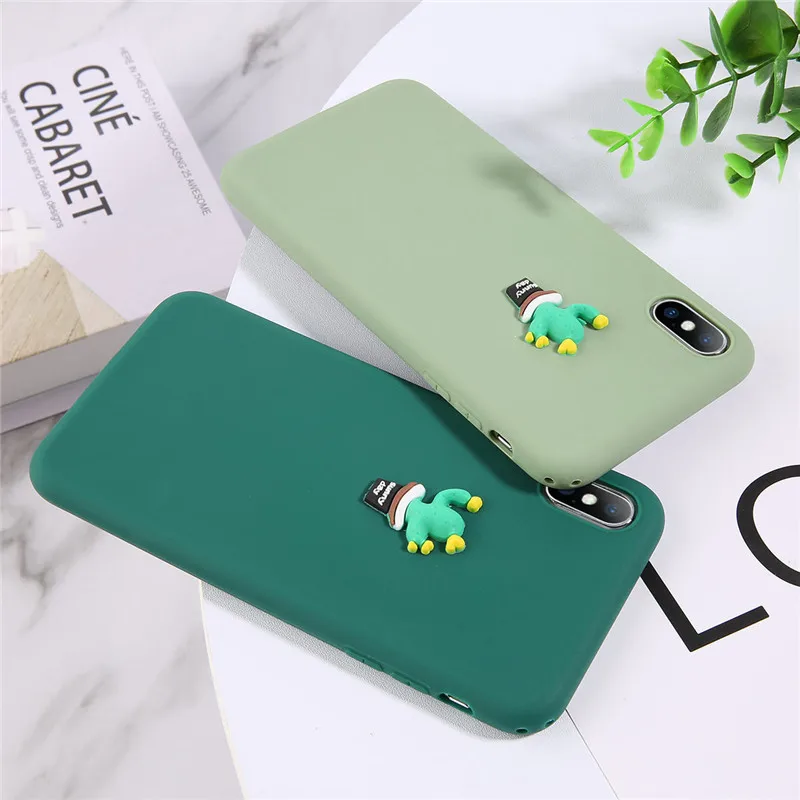 Lovebay 3D Relief Plant Soft Phone Case For iPhone X XS Max XR Green Cactus TPU Silicone Cover 8 7 6 6s Plus Capas |