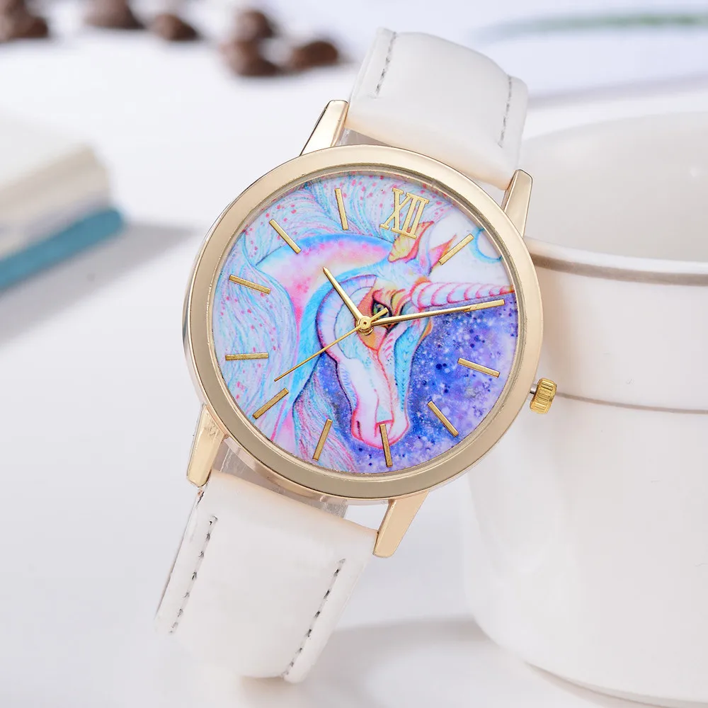 Relogio Feminino Для женщин Chic мультфильм наручные часы Девушки Симпатичные Unicron