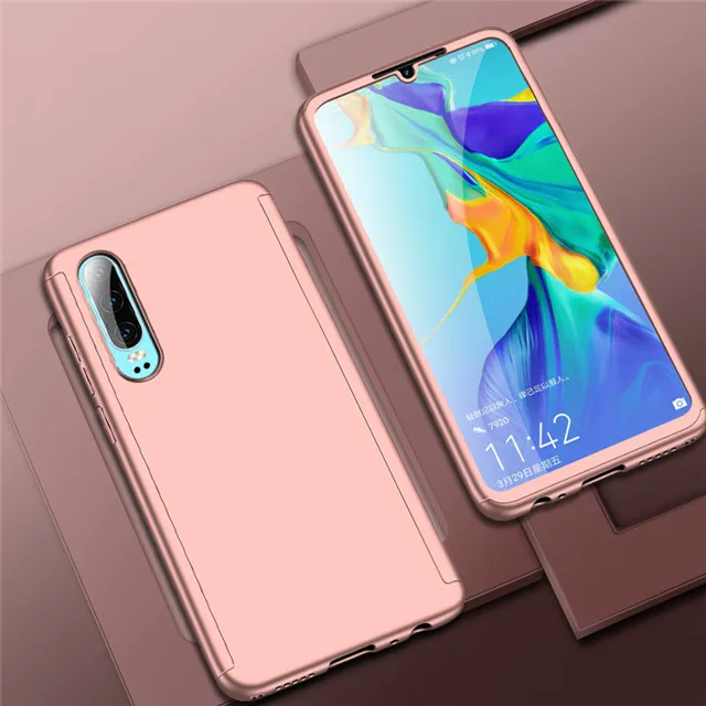 Розовый 360 Полный чехол для телефона huawei Honor 20 чехол противоударный чехол для Honor 20Pro 8 9 10 Lite 8S 8C 8X 8A Передняя и задняя оболочка - Цвет: Розовый