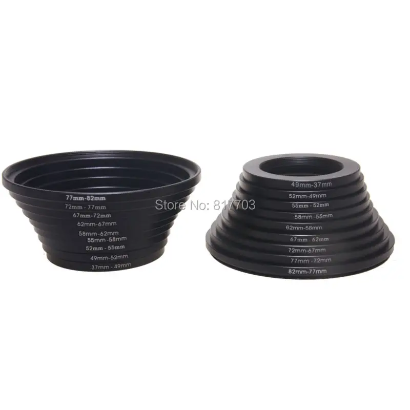 Высокое качество металла 18 шт фильтр объектива камеры шаг вверх и вниз Кольцо