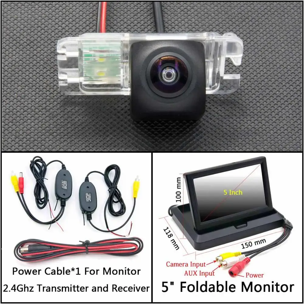 C Wireless 5 inch F 175 градусов HD камера заднего вида для Ford Mondeo MK4 C-Max MK2 S-Max MK1 Galaxy MK3 Fiesta MK6 Kuga EcoSport автомобильный монитор - Название цвета: C Wireless 5 inch F