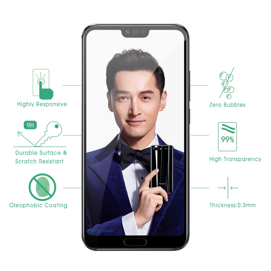 [В 2 упаковках] 100% оригинальный защитный экран Seyisoo 2.5D 9H HD из закаленного стекла с