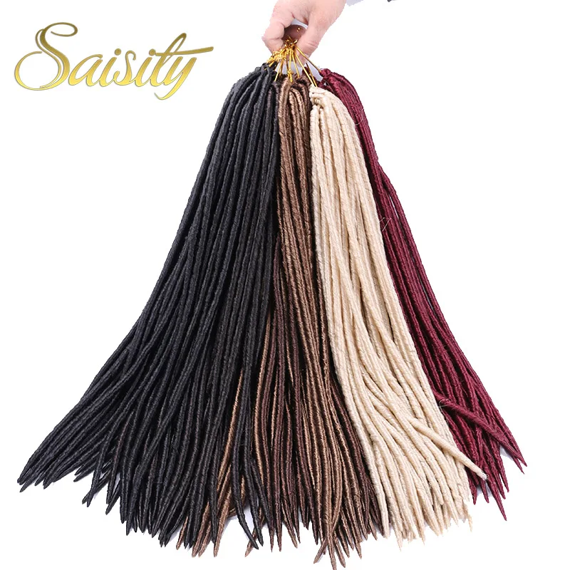Saisity искусственные локоны в стиле crochet волосы для наращивания косички синтетические вязанные косички дредлок Африканский твист 1" 18" 24 пряди/упаковка