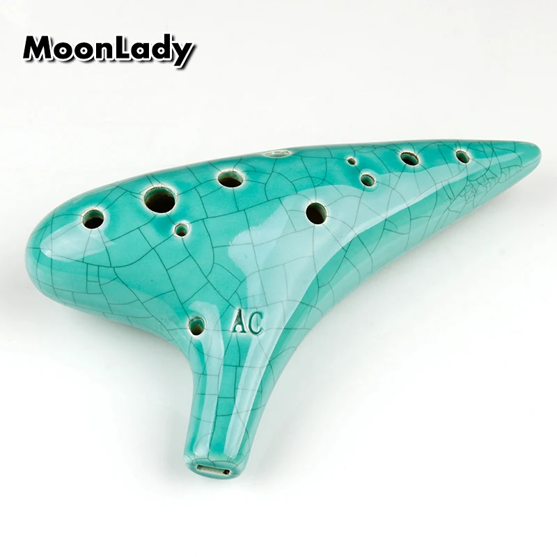 Специальные музыкальные инструменты Alto C Ocarina Green Ice crack 12 отверстий китайские