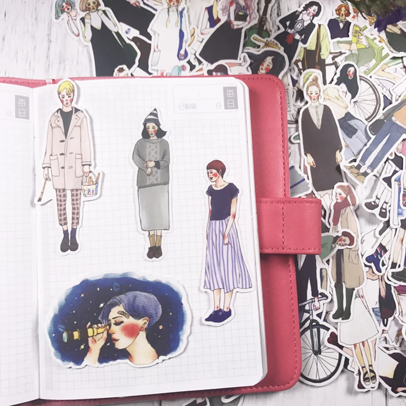 Наклейки 171 шт./лот милые девушки наклейки для скрапбукинга ноутбука детские