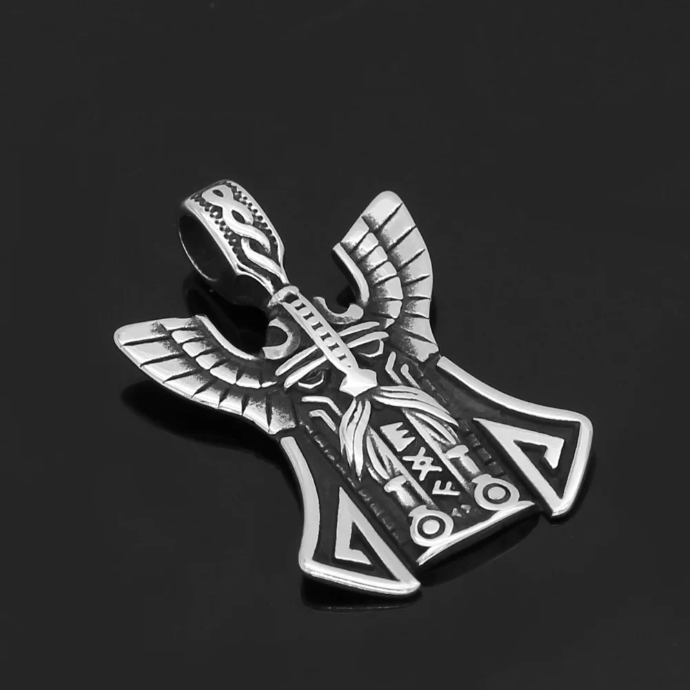Нержавеющая сталь скандинавский Викинг odin лицо Амулет ожерелье с подвеской в