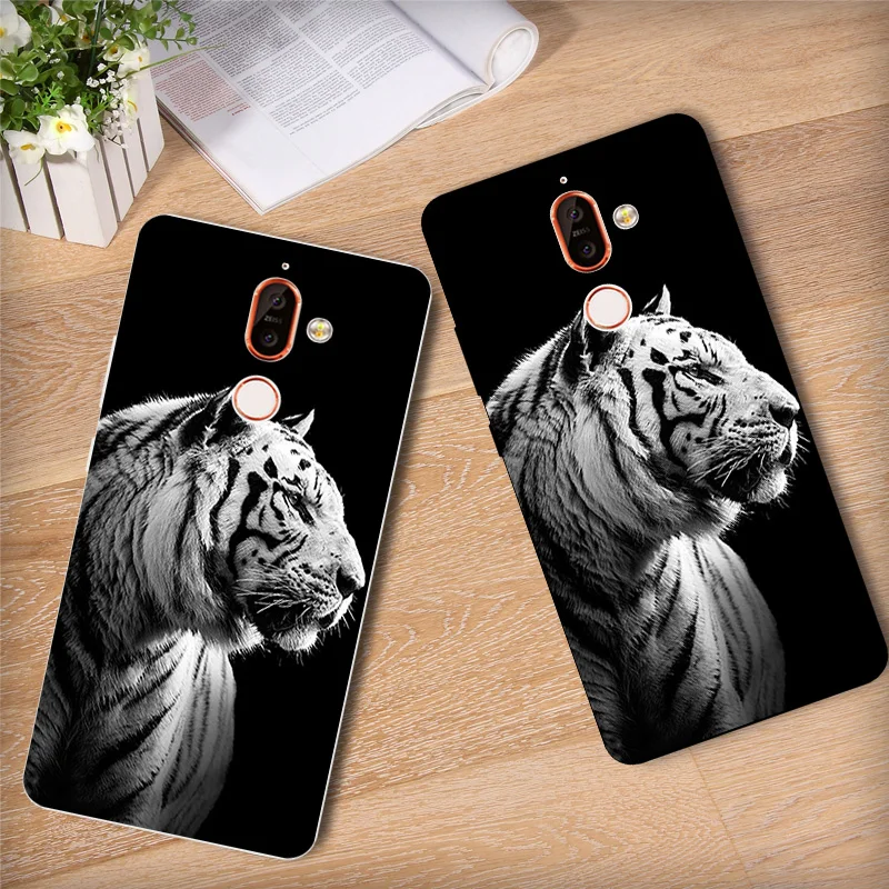 Fundas for Nokia 7 Plus DIY Silicone Clear TPU Ultra Thin Soft Dog Cat Back Cover Phone Case 7plus 6.0&quot Black Shell |