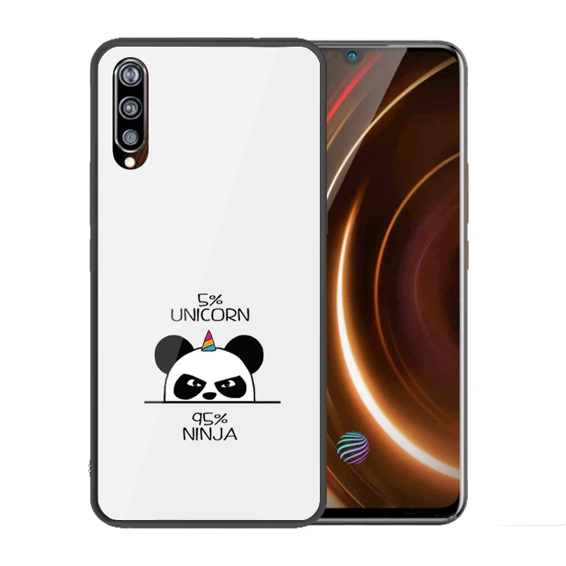 Закаленное стекло крышка для Vivo iQOO Милый Панда чехол Coque Fundas | Мобильные телефоны