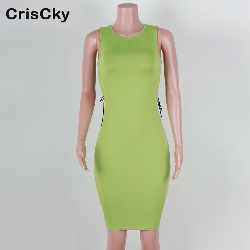 CRISCKY 2019 летние женские пикантные Мини-платья Дамы спинки без рукавов вечерние