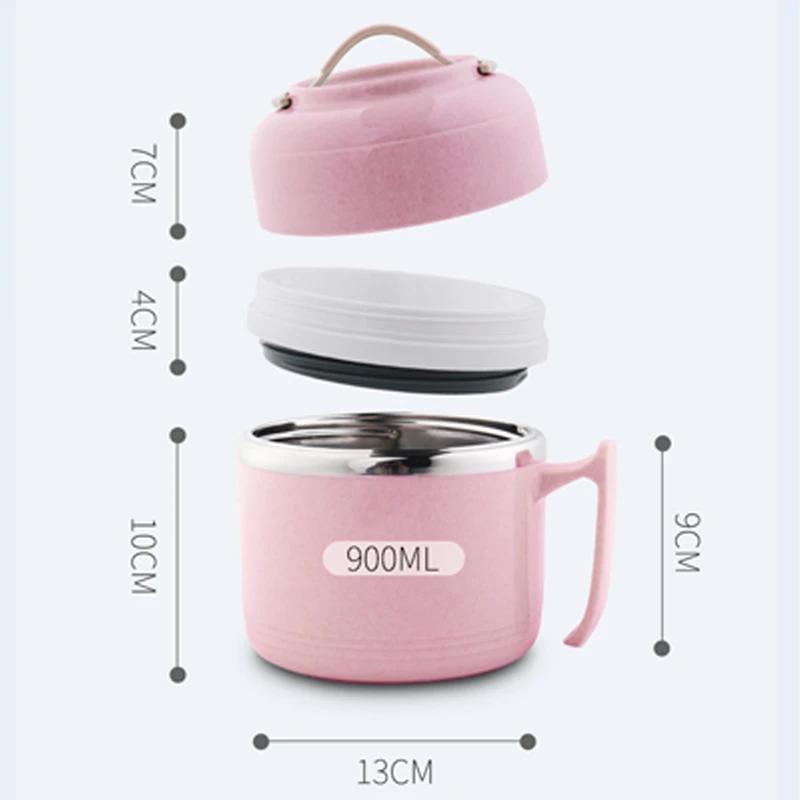 CHANOVEL Japanese Cute Stainless Steel Lunch Boxs Leak-Proof Portable Bento Box With Handle Food Container For Kids Picnic Set | Дом и сад