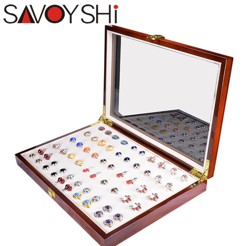 Роскошная стеклянная коробка SAVOYSHI 50 пар шкатулка для ювелирных изделий