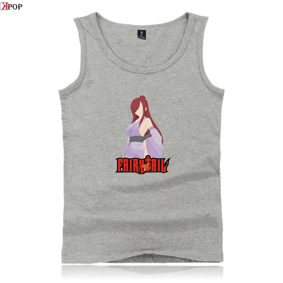 FAIRY TAIL print Vest Cool Hipster casual fashion Popular Men/Women Street Clothes Summer Harajuku street Sleeveless | Женская одежда