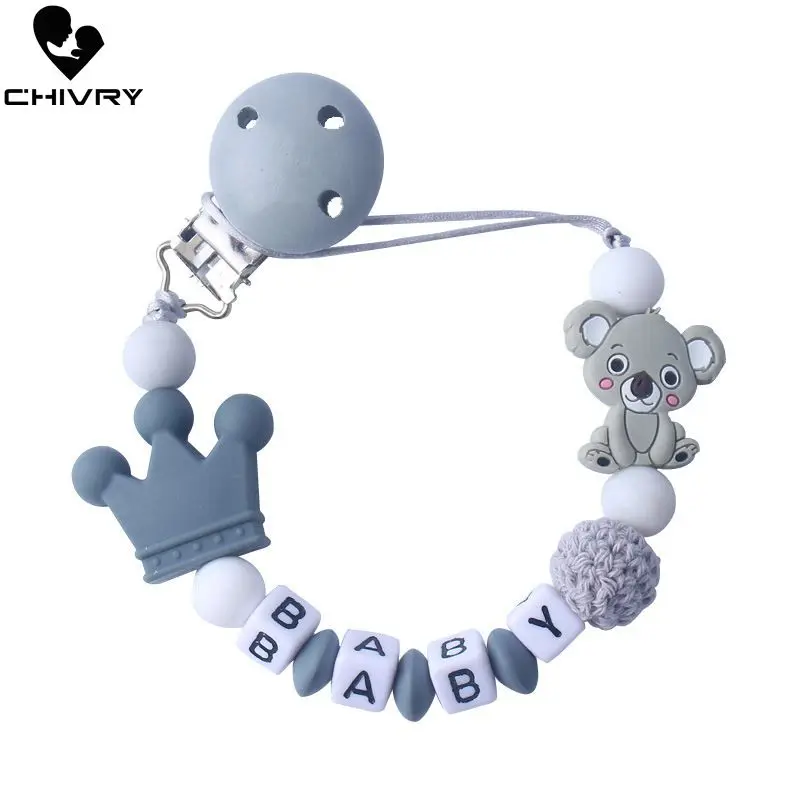 Chivry Cute Koala Пищевая силиконовая прищепка для соски держатель цепи соска для младенца соска жевательная игрушка фиксаторы