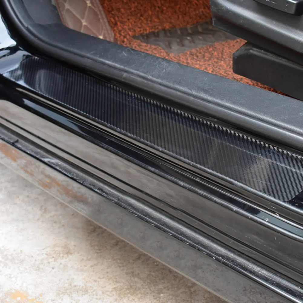 4 шт. углеродное волокно автомобильная дверь защита для педали наклейка панель