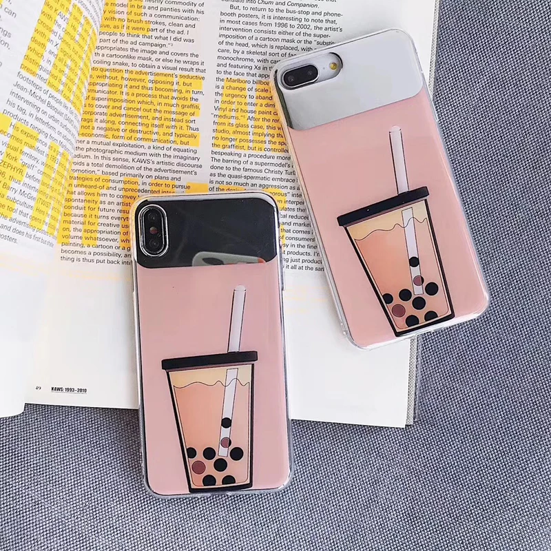 Косметическое зеркало мягкая задняя крышка чехол для телефона iphone 6 6S 7 8 Plus XS X MAX XR