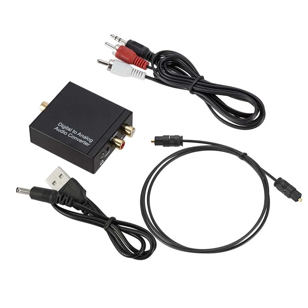 YuBeter DAC Digital to Analog Audio Converter Amplifier Decoder Optical Coaxial Toslink SPDIF Audio RCA Signal to Analog L/R 3.5