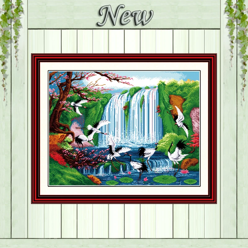 

Fairyland on earth,Counted Printed on canvas DMC 11CT 14CT Cross Stitch kit,needlework Sets embroidery,Waterfall forest Scenery