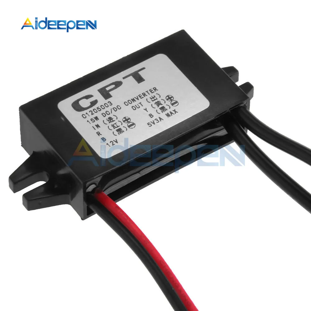 Водонепроницаемый Dual USB DC-DC от 12 В до 5 пост 3A 15 Вт понижающий автомобиля Мощность