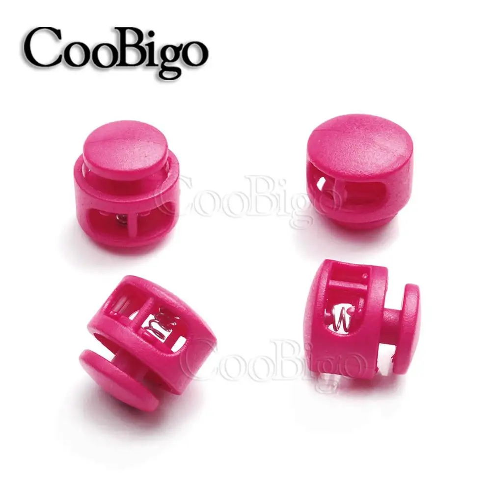 Pink 50 шт. 16,5 мм* 16,5 мм цветной паракордовый зажим для шнура с 2 отверстиями фиксатор для шнурков аксессуары для шнурков - Цвет: Pink