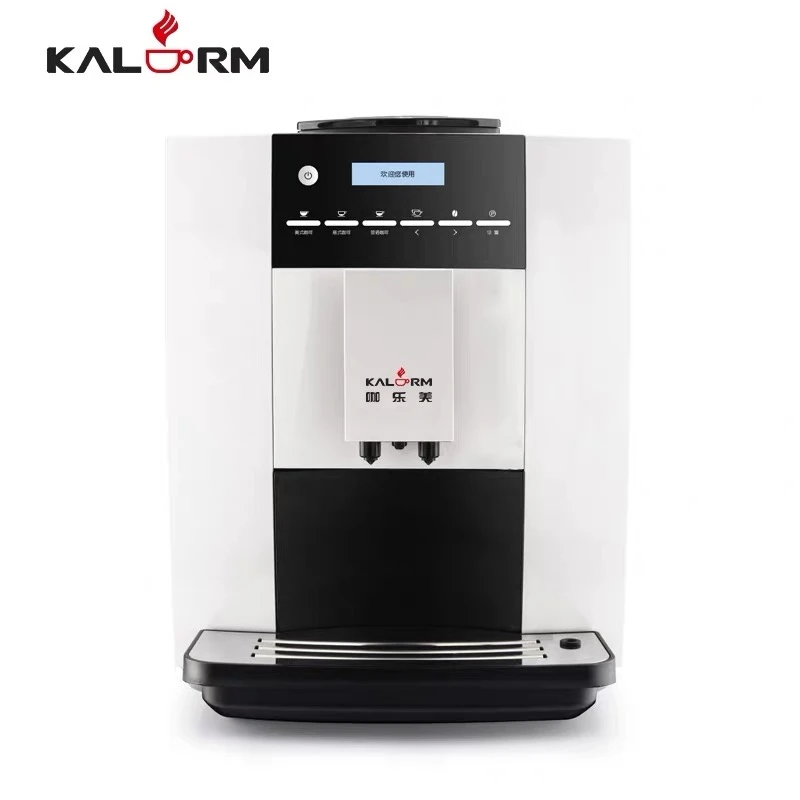 White Kalerm KLM-1602 полностью автоматическая кофемашина Эспрессо кофеварка насос пресс кофе машина свежезаваренный кофе cafetera - Цвет: White