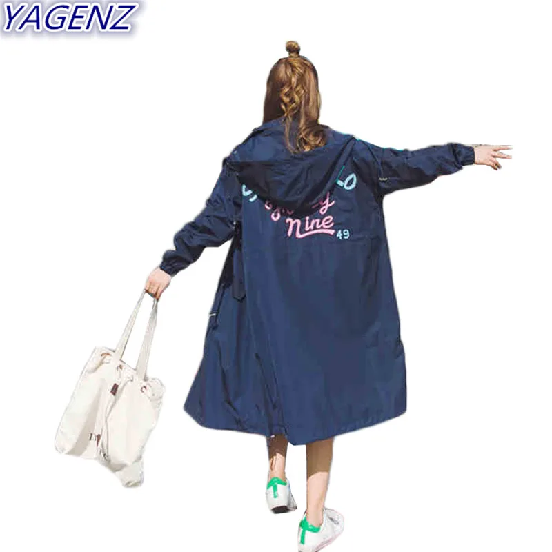 Женский Тренч с капюшоном и вышивкой Повседневная Верхняя одежда большого