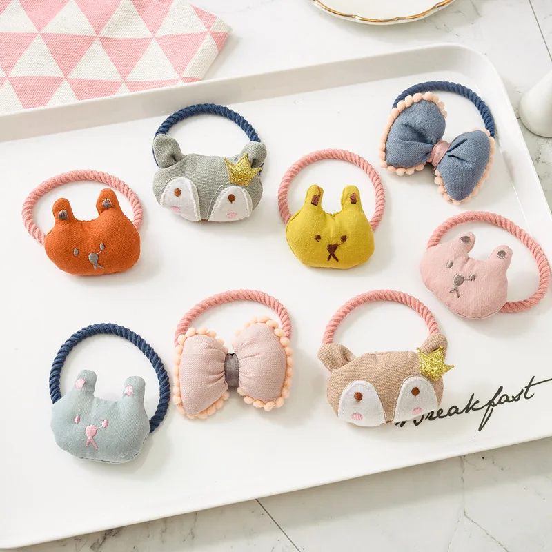 Милая кукла в виде животного, бант для женской головы, веревка для волос, кольцо для волос, ювелирная резинка, тканевый подарок, аксессуар для волос принцессы