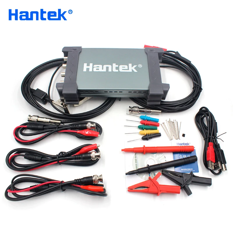 Hantek автомобильный осциллограф 6204BE 4 канала 200 МГц портативный USB ПК Osciloscopio