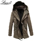 LOMAIYI размера плюс 6XL мужская зимняя куртка в Военном Стиле с веревкой, мужское толстое пальто с подкладкой, длинная парка, Мужская теплая ветровка BM218