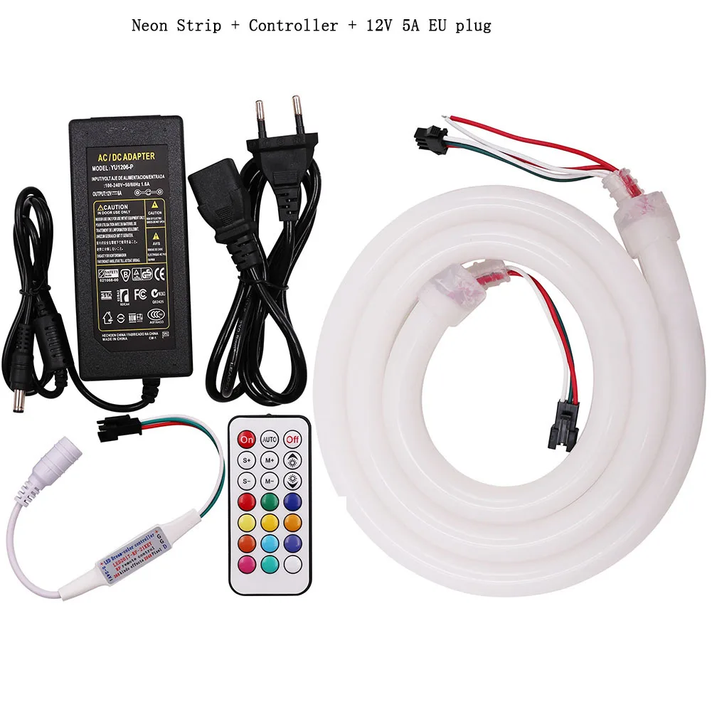 Neon control 5A EU 1 м/2 м/5 м RGB светодиодная неоновая веревка WS2811 Пиксельная полоса светильник DC12V WS2812B 21 ключ контроллер пикселя 5A адаптер питания EU/UK/US/AU разъем - Испускаемый цвет: Neon control 5A EU