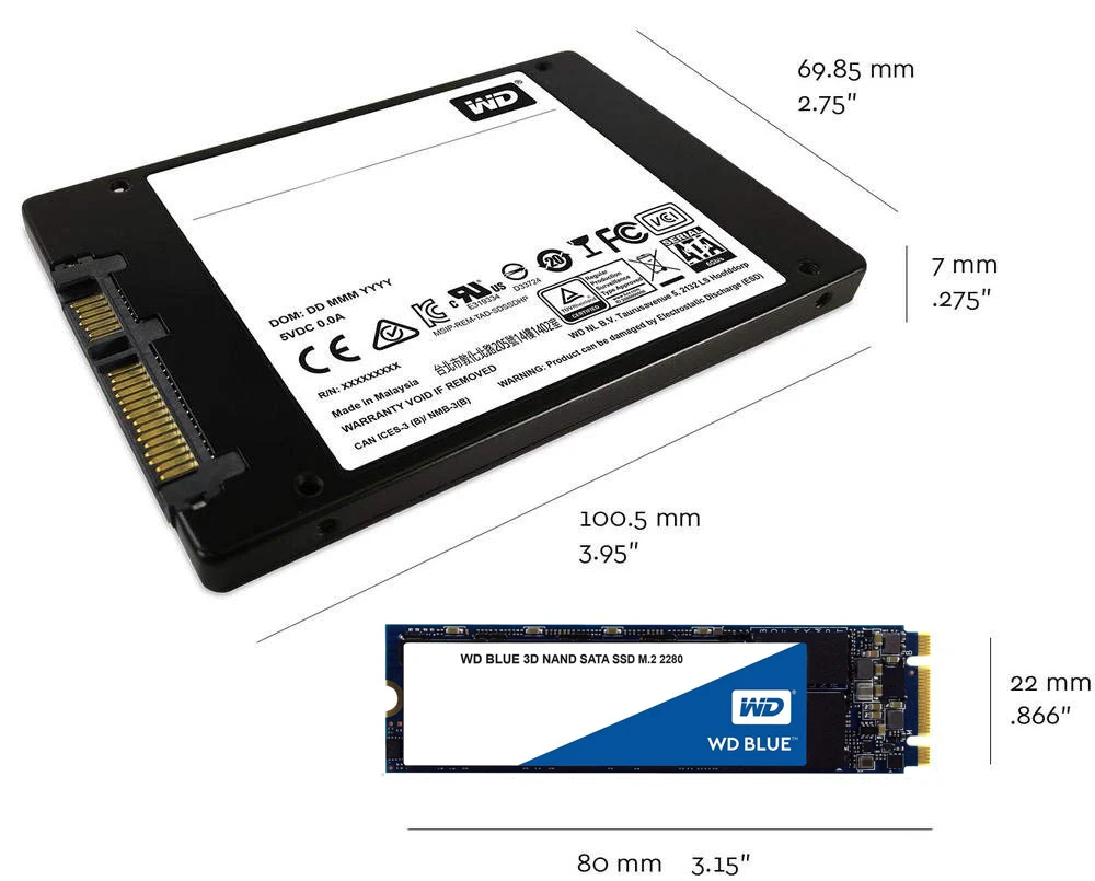WESTERN DIGITAL WD BLUE 3D NAND SSD 500 Гб внутренний SATA3.0 M.2 2280 NGFF твердотельный диск жесткий для