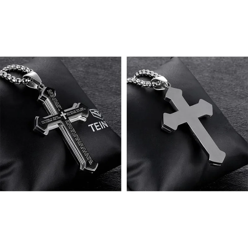 Цепочка с кулоном в виде креста из нержавеющей стали 24 дюйма | Украшения и