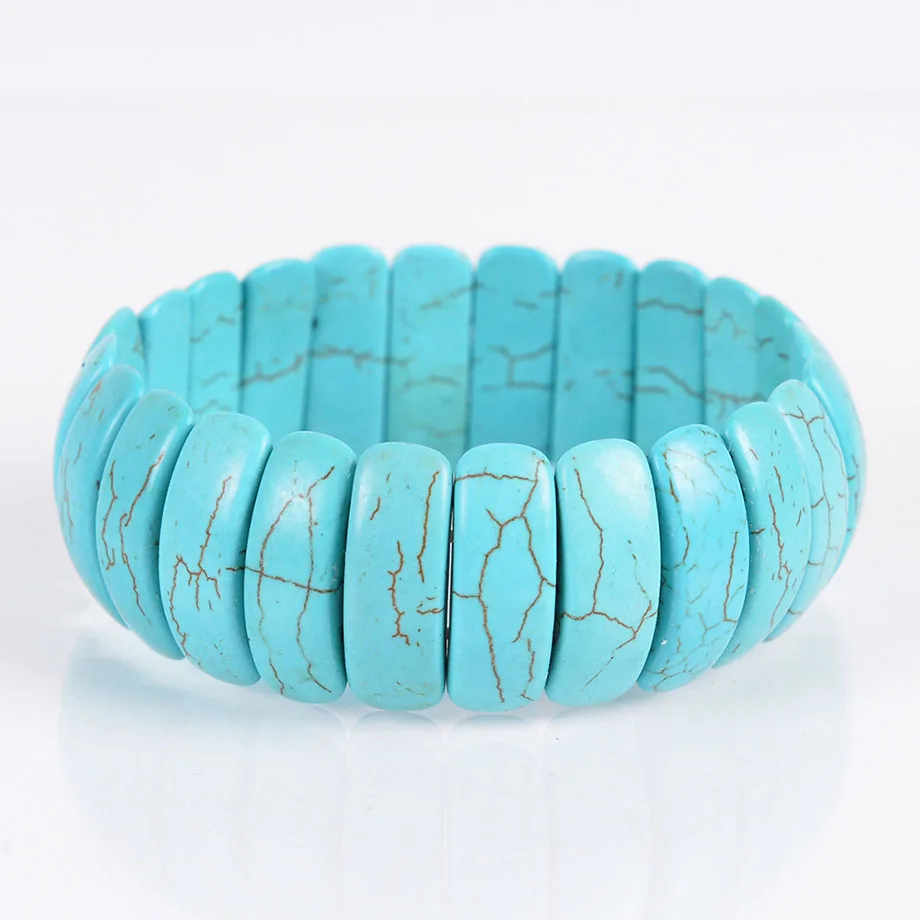 Белый красный синий растягивающийся браслет из говлита обернутый на запястье