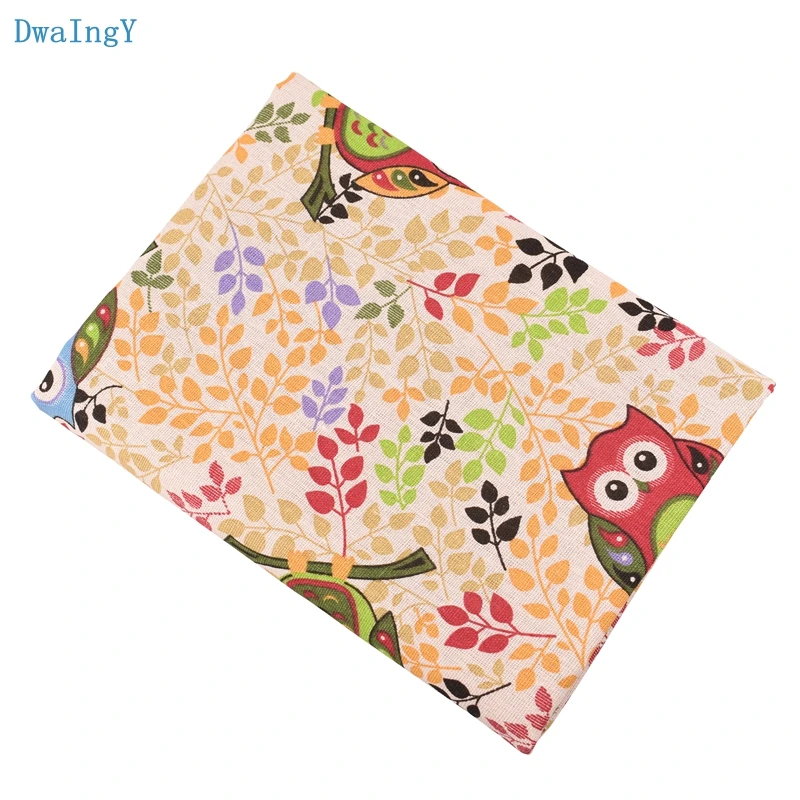 DwaIngY 4 шт./лот серия сова 45x50 см/шт. хлопковая льняная ткань с принтом для пэчворка