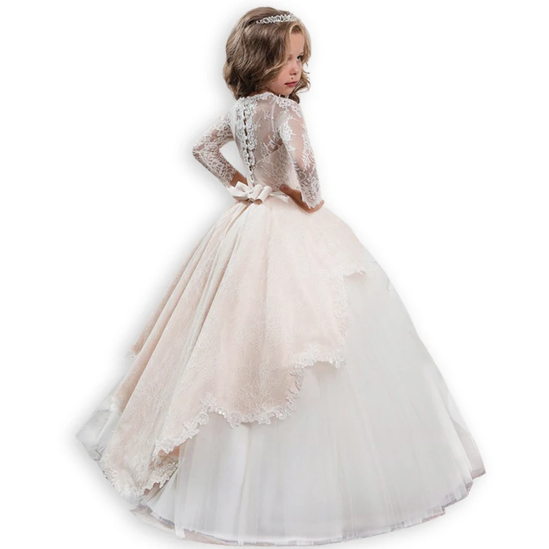 2018 Winter Long Sleeve Christmas Dress Wedding For Girls Kids Clothing Party Bridesmaid Princess Prom Costume | Детская одежда и