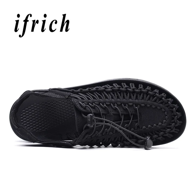 Summer Shoes For Man Breathable Mens Black Red Sandals Elastic Band Casual Male Comfortable Walking Men | Обувь