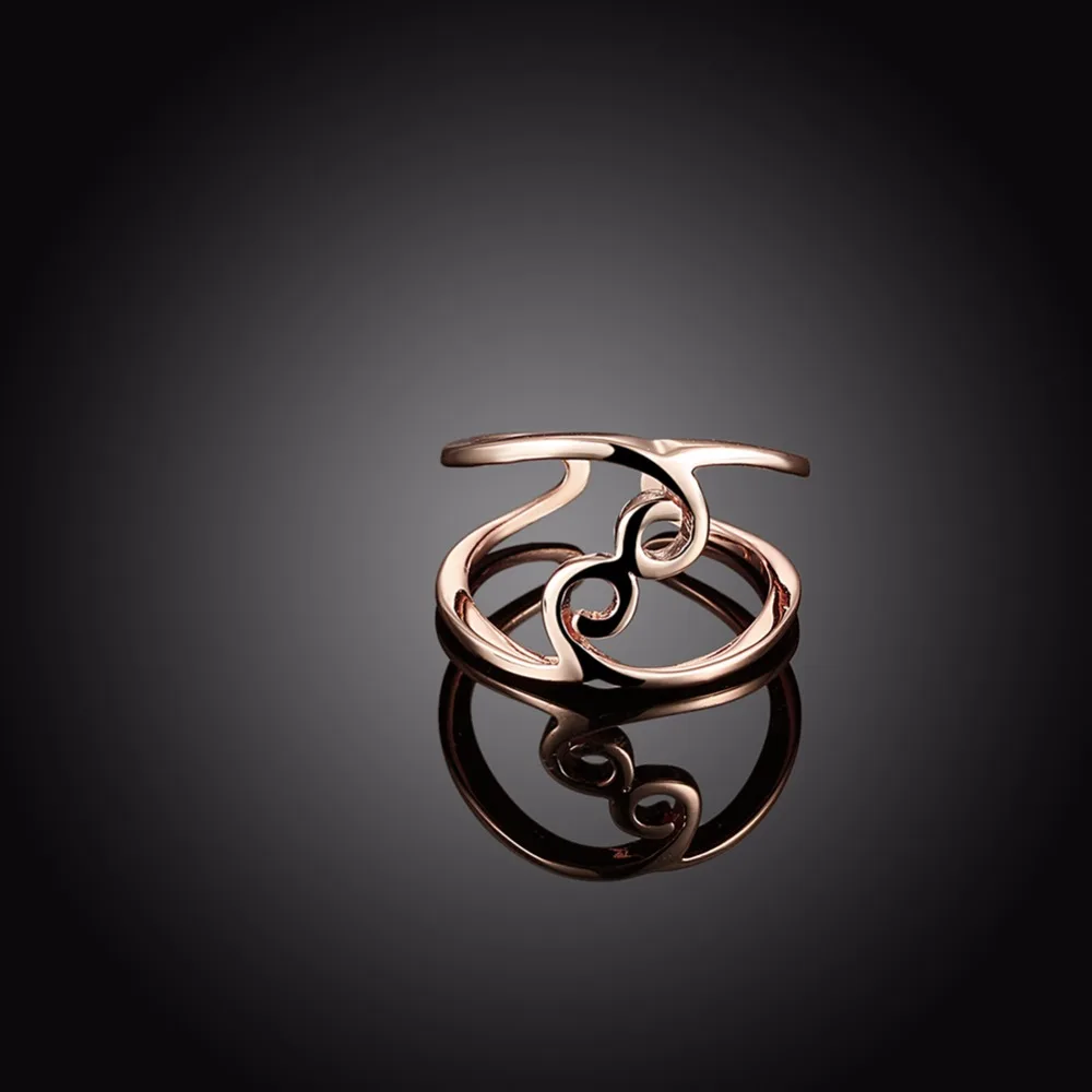 Fashion classic round rose gold ring size can be adjusted opening minimalist style prom girl | Украшения и аксессуары