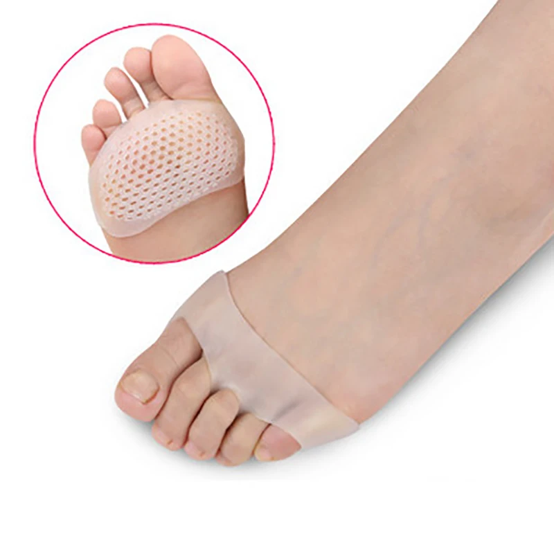 Yogis Women Socks Sponge Silicone Anti-slip Lining Open Toe Heelless Liner Sock Invisible Forefoot Cushion Foot Pad Cotton Socks