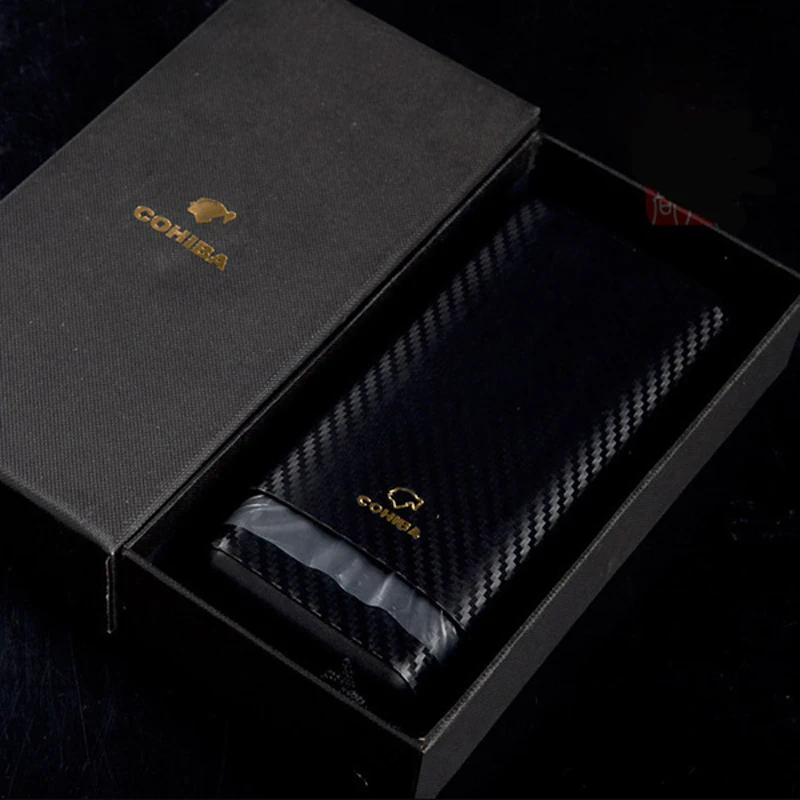 Дорожный Чехол для сигар COHIBA кожаный держатель из углеродного волокна и