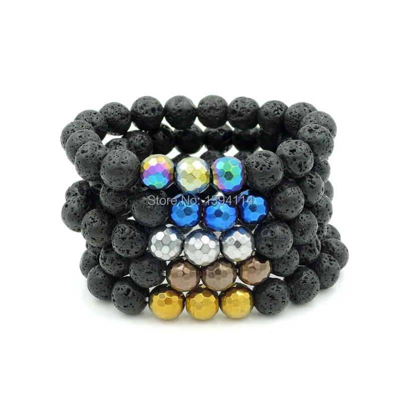 Титановые радужные/Золотые/серебряные r/коричневые гематит и вулканические