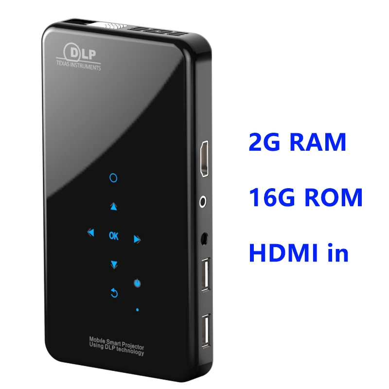 SmartIdea X2 HD Ручной DLP проектор Android 7,1 Wifi bluetooth 4,1 Pico карманный проектор HD портативный видеопроектор Miracast Airplay - Цвет: 2G RAM 16G ROM