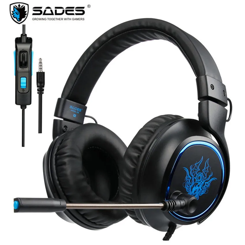 SADES R5 PS4 гарнитура игровой шлем PC Gaming наушники стерео с микрофоном для компьютера
