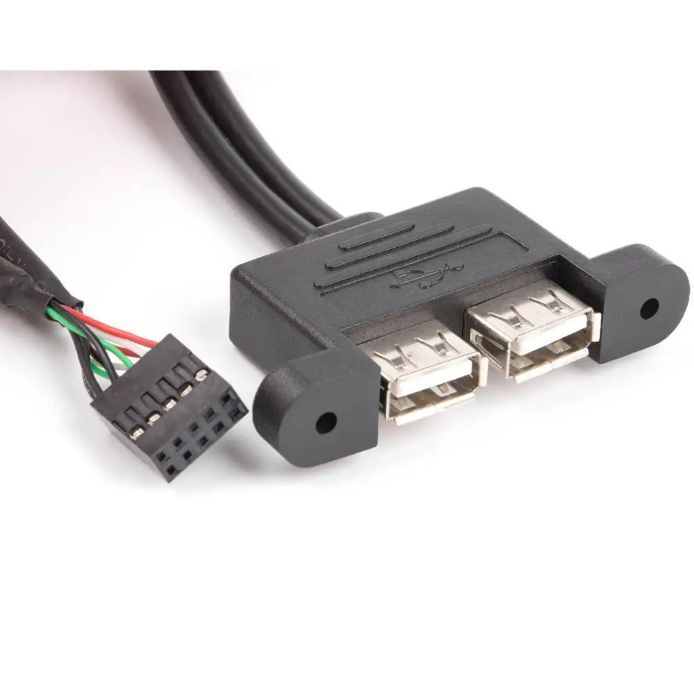 Двойной USB 2 0 A гнездовой монтажный-10P 1 &quotкабель материнской платы | Компьютеры и