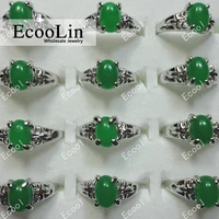 300pcs hot sale classic green malay silver plated rings for women whole jewelry bulk lots free shipping rl007