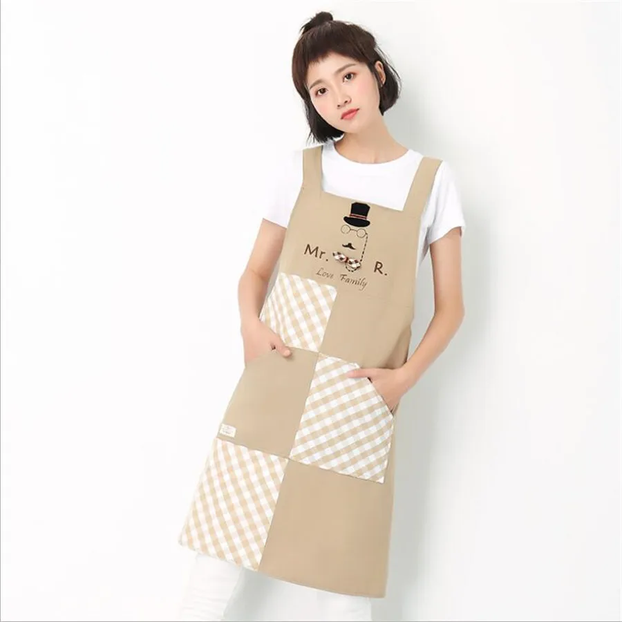 Фартук из хлопка и льна для женщин мужчин маслостойкий кухонный фартук выпечки