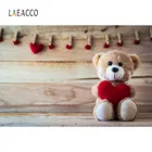Laeacco детские игрушки, плюшевый мишка, сердце, зажим, деревянные доски, вечерние фотофоны для портрета, фотофоны, фотосессия Фотостудия