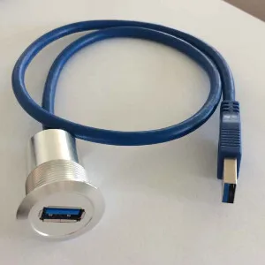 22 мм металлический USB разъем/USB Разъем USB3.0 Женский A-MALE A с проводкой 60 см