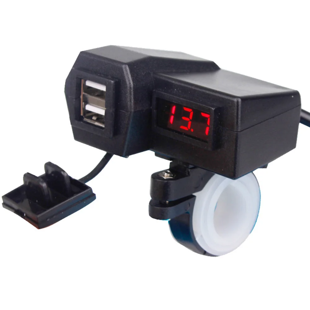 4 в 1 водонепроницаемое зарядное устройство для мотоцикла с двумя USB